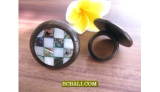 Balinese Ethnic Black Wood Finger Rings Accessories 